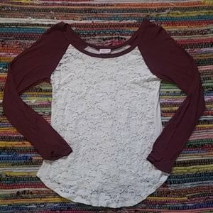 Pretty flower baseball Tee long sleeved